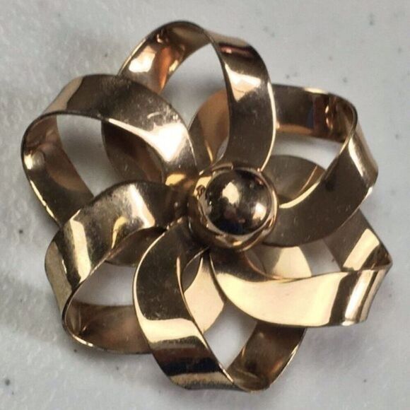 Estate Vintage Napier Gold Plated Sterling Silver Bow Brooch Signed 22g 925 - Picture 8 of 8